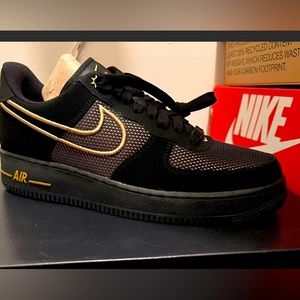 Limited edition like new black and gold Nike Air Force ones women’s sz10 US
